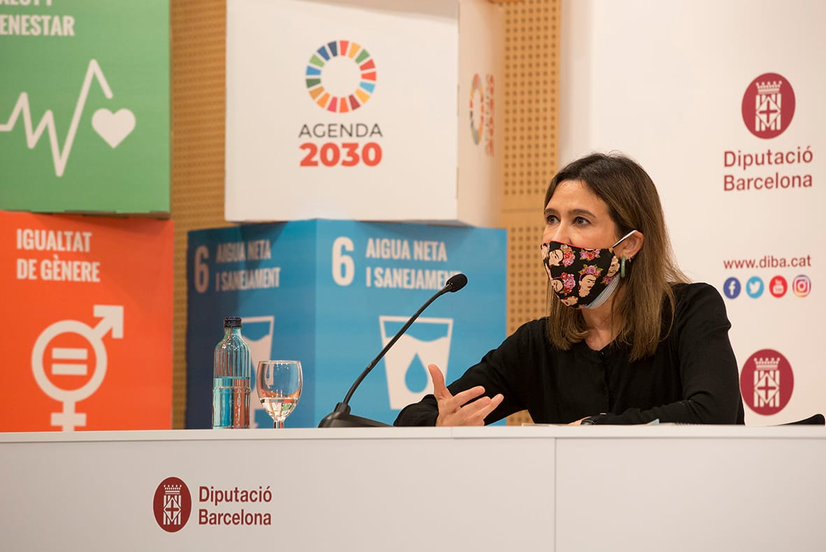 Núria Parlon, a la presentació de la Guia pràctica per elaborar l’Agenda 2030 Local i de les eines per fomentar la participació ciutadana. 