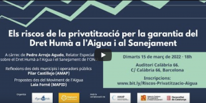 Presentació de l'informe: Riscos i impactes de la mercantilització de l’aigua sobre el DHAS