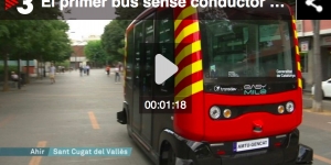 Viatge inaugural del primer bus sense conductor que circula per Catalunya
